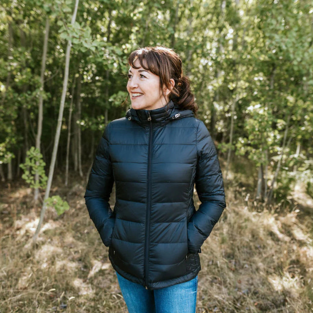 LYNN WOMEN'S 90/10 PACKABLE DOWN JACKET - BLACK