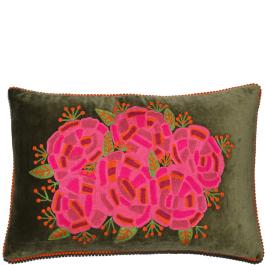 Lumbar Cushion - Rananculus - Green Multi